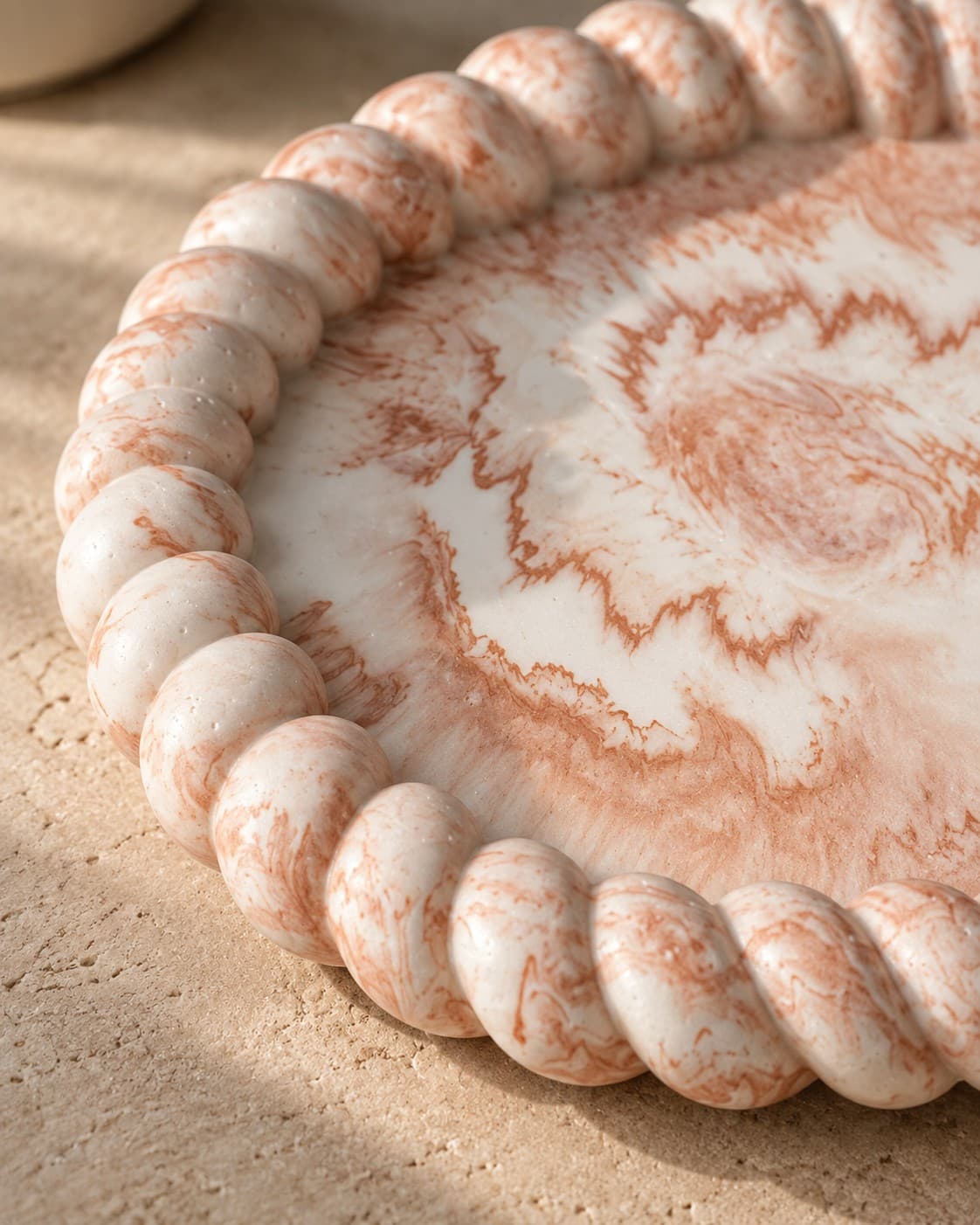 Terracotta marble texture close-up